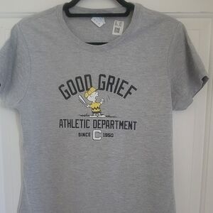 Gray Graphic T-Shirt with Cartoon Print